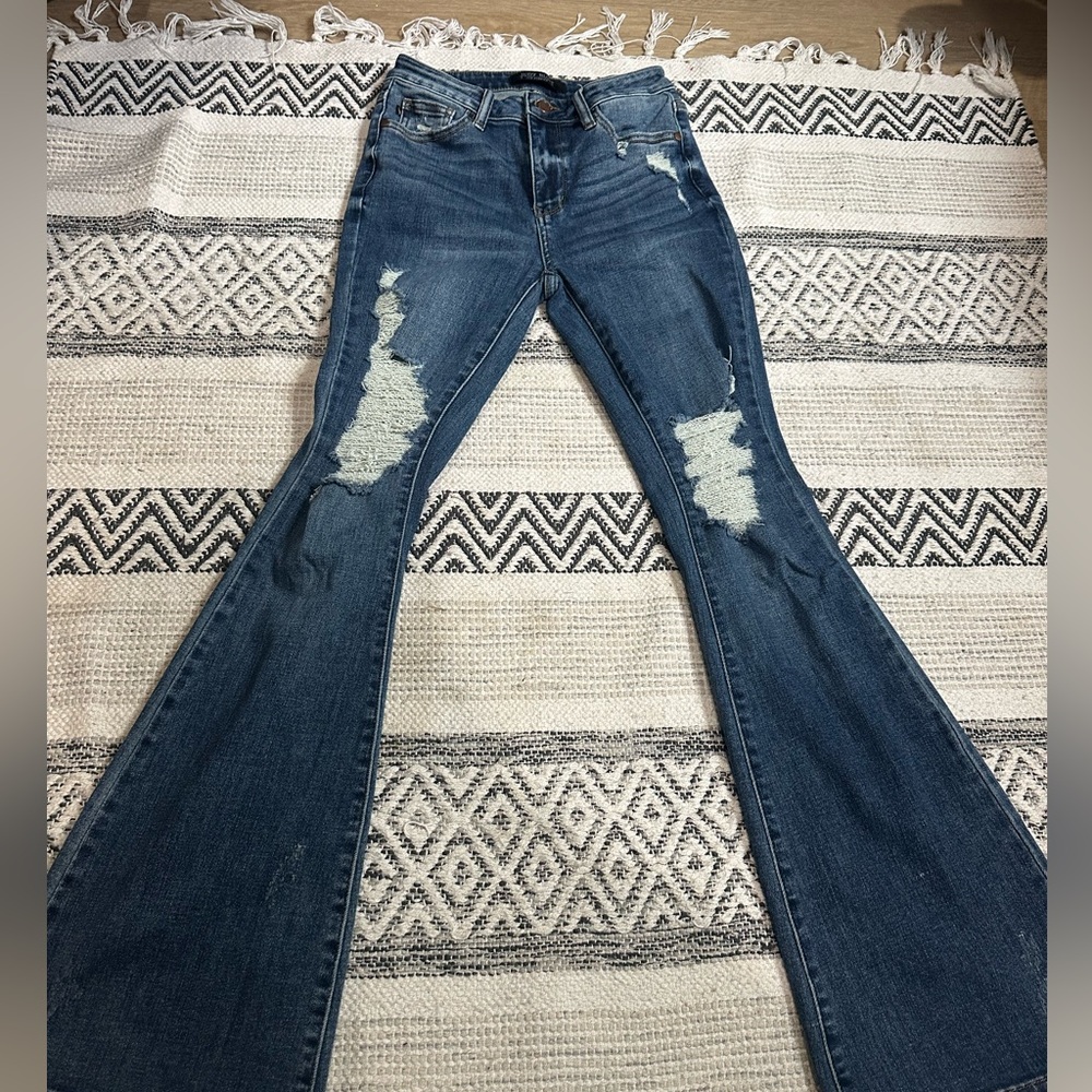 Judy Blue Distressed Flare Jeans 3/26